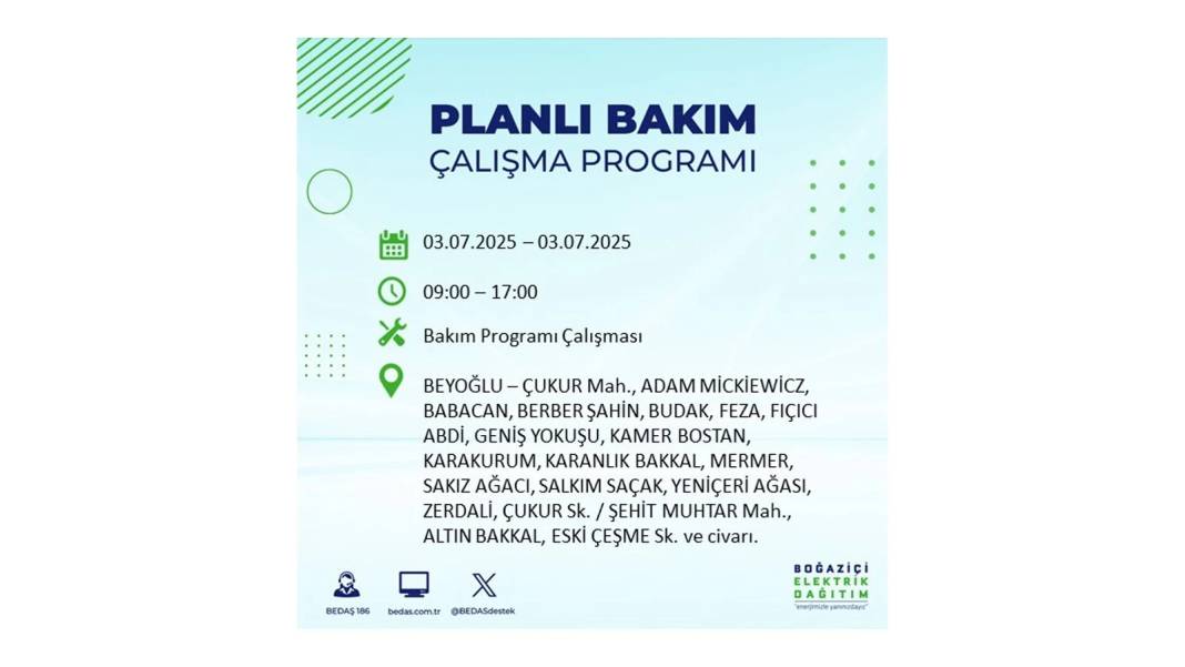 KARANLIĞA GÖMÜLECEKLER: 3 Temmuz Perşembe elektrik kesintisi yaşayacak ilçeler belli oldu. BEDAŞ o ilçeleri uyardı! 48