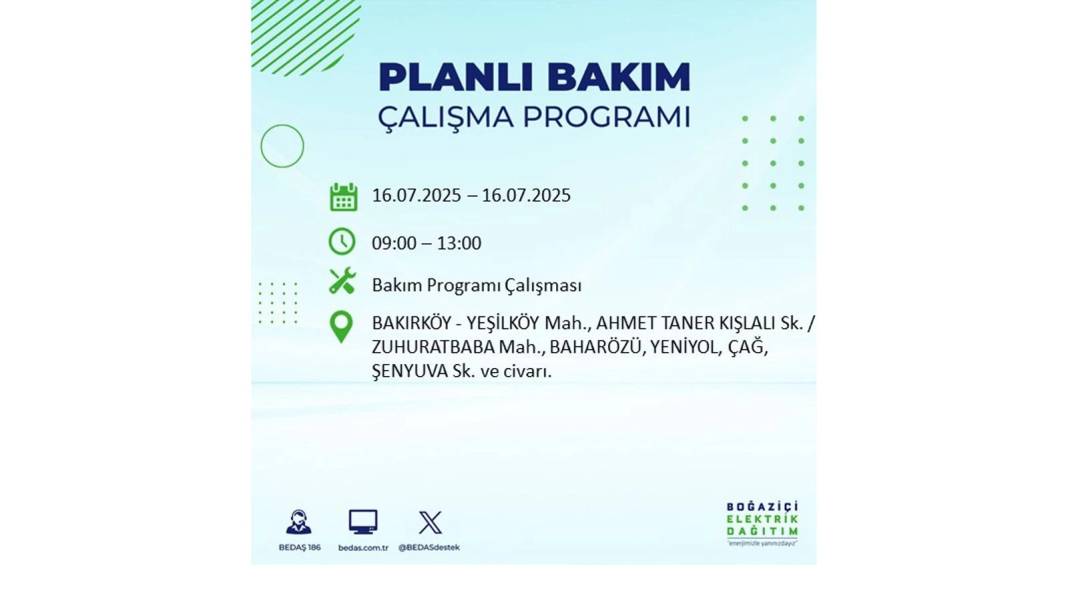 KARANLIĞA HAPSOLACAKLAR: 16 Temmuz Çarşamba İstanbul elektrik kesintisi. BEDAŞ o ilçeleri teker teker uyardı! 80