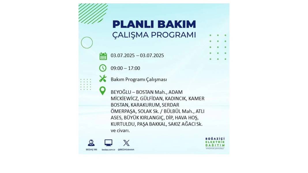 KARANLIĞA GÖMÜLECEKLER: 3 Temmuz Perşembe elektrik kesintisi yaşayacak ilçeler belli oldu. BEDAŞ o ilçeleri uyardı! 47