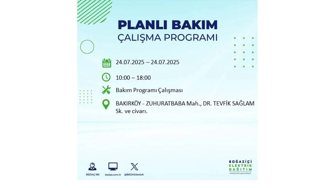 BÜYÜK KESİNTİ YAŞANACAK: BEDAŞ 24 Temmuz Perşembe elektrik kesintisi yaşayacak ilçeleri sıraladı. Elektrikler ne zaman gelecek? 43