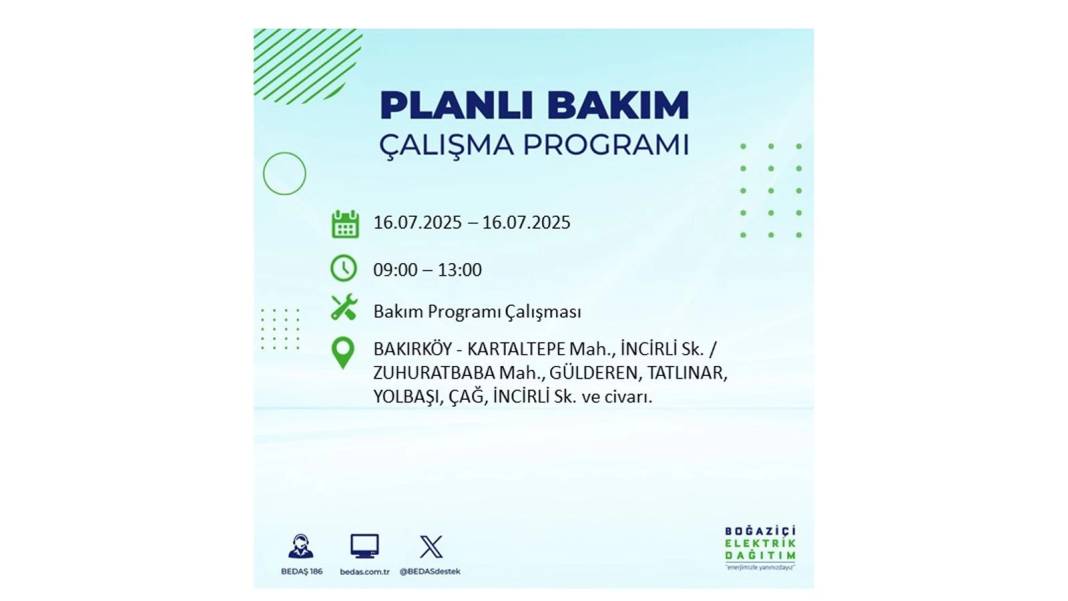 KARANLIĞA HAPSOLACAKLAR: 16 Temmuz Çarşamba İstanbul elektrik kesintisi. BEDAŞ o ilçeleri teker teker uyardı! 79