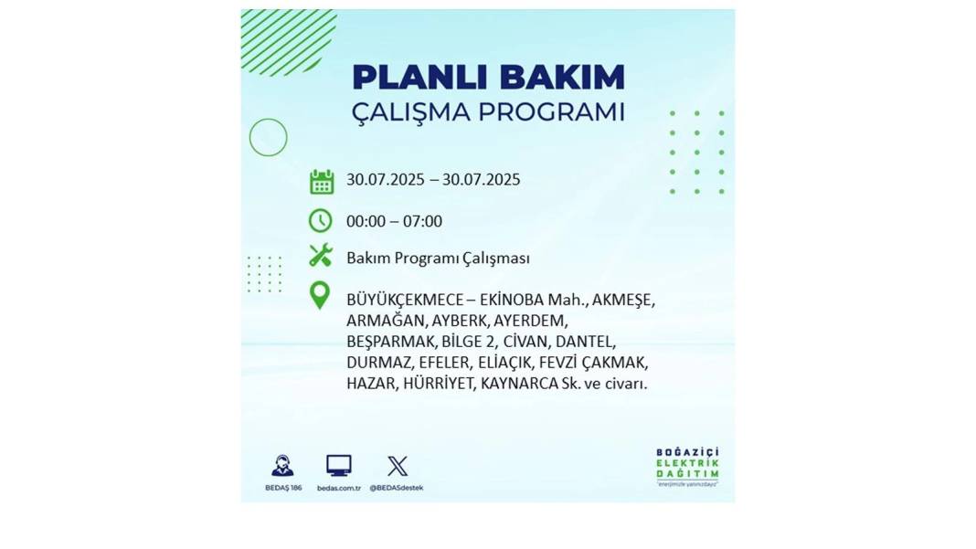 O İLÇELER KARANLIĞA GÖMÜLECEK: BEDAŞ 30 Temmuz Çarşamba elektrik kesintisi yaşayacak ilçeleri sıraladı! 44