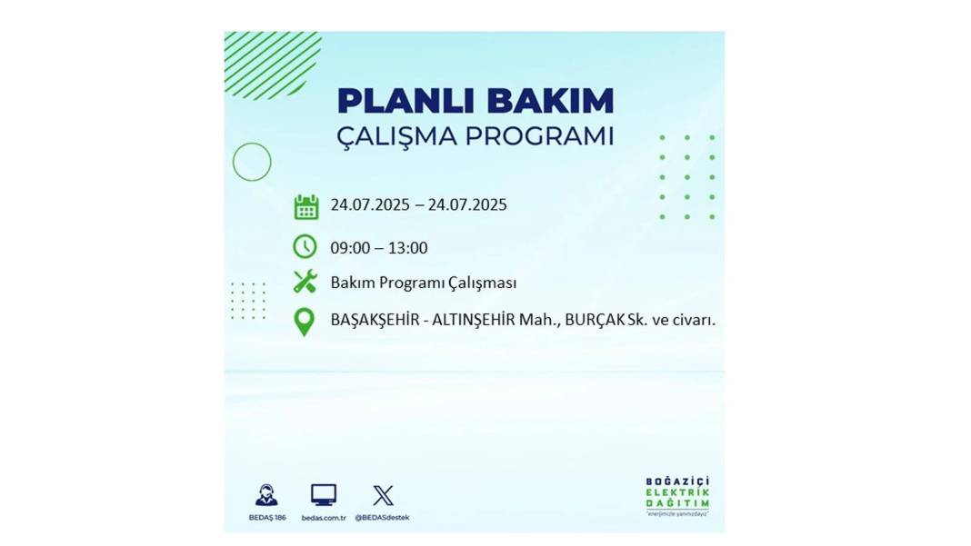 BÜYÜK KESİNTİ YAŞANACAK: BEDAŞ 24 Temmuz Perşembe elektrik kesintisi yaşayacak ilçeleri sıraladı. Elektrikler ne zaman gelecek? 41