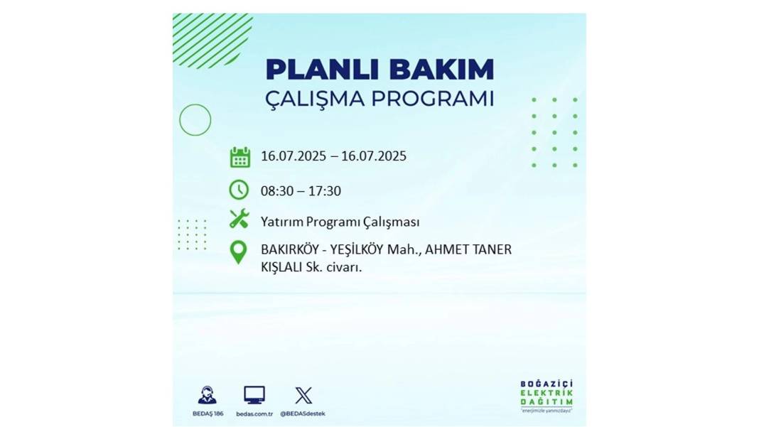 KARANLIĞA HAPSOLACAKLAR: 16 Temmuz Çarşamba İstanbul elektrik kesintisi. BEDAŞ o ilçeleri teker teker uyardı! 81