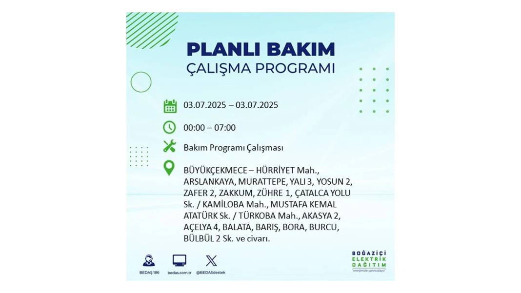 KARANLIĞA GÖMÜLECEKLER: 3 Temmuz Perşembe elektrik kesintisi yaşayacak ilçeler belli oldu. BEDAŞ o ilçeleri uyardı! 42