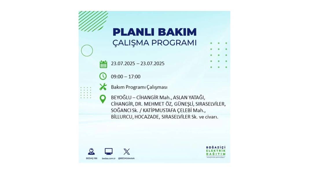BÜYÜK ELEKTRİK KESİNTİSİ YAŞANACAK: BEDAŞ 23 Temmuz Çarşamba günü elektrik kesintisi yaşayacak ilçeleri sıraladı! 44