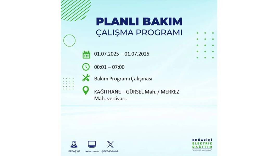 O İLÇELERDE ELEKTRİK OLMAYACAK: BEDAŞ 1 Temmuz Salı elektrik kesintisi yaşayacak ilçeleri sıraladı! 56