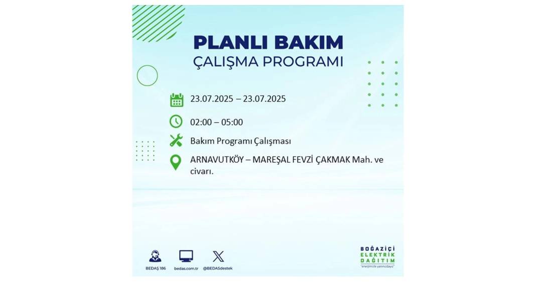 BÜYÜK ELEKTRİK KESİNTİSİ YAŞANACAK: BEDAŞ 23 Temmuz Çarşamba günü elektrik kesintisi yaşayacak ilçeleri sıraladı! 68