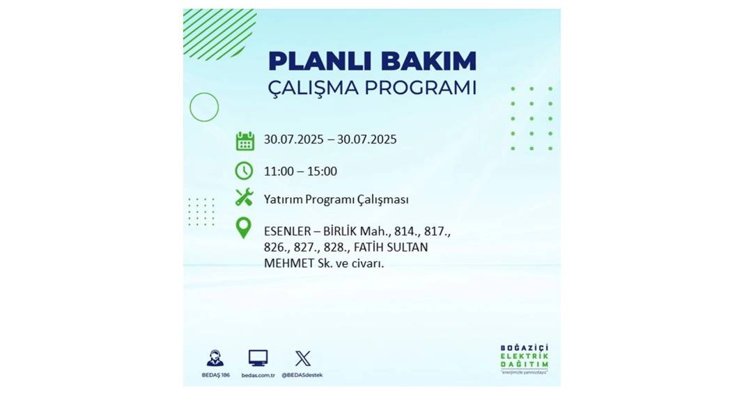 O İLÇELER KARANLIĞA GÖMÜLECEK: BEDAŞ 30 Temmuz Çarşamba elektrik kesintisi yaşayacak ilçeleri sıraladı! 45