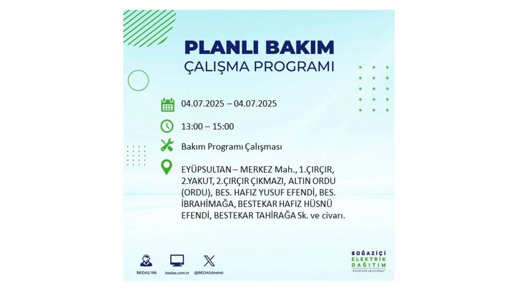 BÜYÜK KESİNTİ YAŞANACAK: BEDAŞ 4 Temmuz Cuma elektrik kesintisi yaşayacak ilçeleri sıraladı. Elektrikler ne zaman gelecek? 44