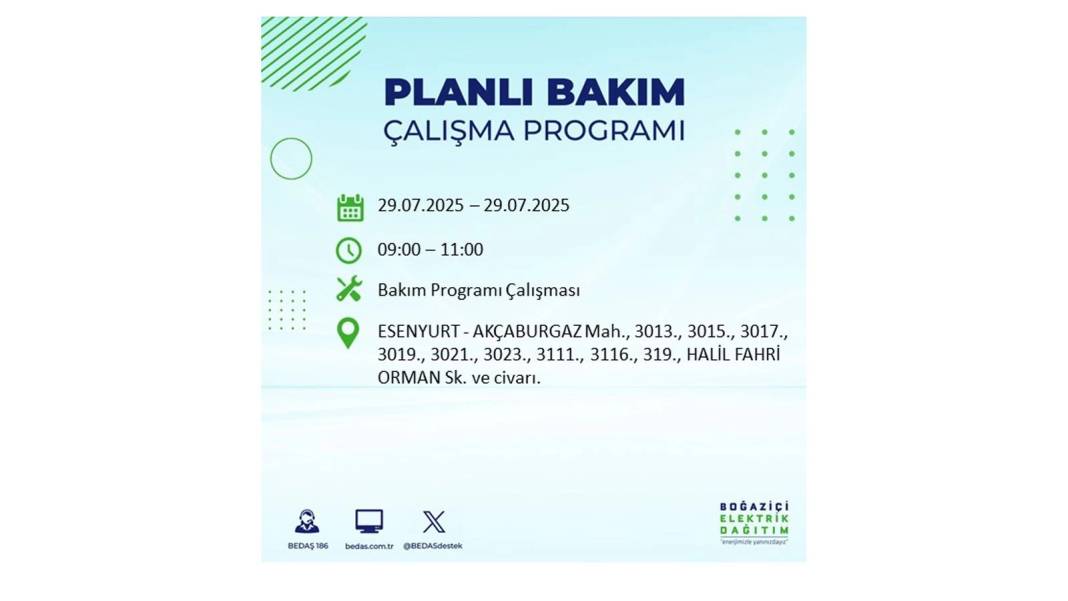 KARANLIĞA GÖMÜLECEKLER: BEDAŞ 29 Temmuz Salı günü elektrik kesintisi yaşayacak ilçeleri sıraladı. Elektrikler ne zaman gelecek? 37