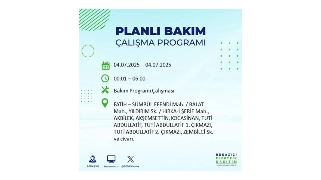 BÜYÜK KESİNTİ YAŞANACAK: BEDAŞ 4 Temmuz Cuma elektrik kesintisi yaşayacak ilçeleri sıraladı. Elektrikler ne zaman gelecek? 39