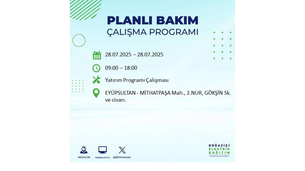 O İLÇELERDE ELEKTRİK OLMAYACAK: BEDAŞ 28 Temmuz Pazartesi elektrik kesintisi yaşayacak ilçeleri sıraladı! 22