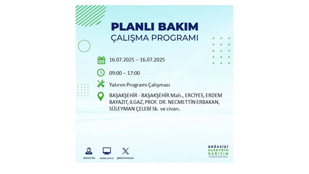 KARANLIĞA HAPSOLACAKLAR: 16 Temmuz Çarşamba İstanbul elektrik kesintisi. BEDAŞ o ilçeleri teker teker uyardı! 70