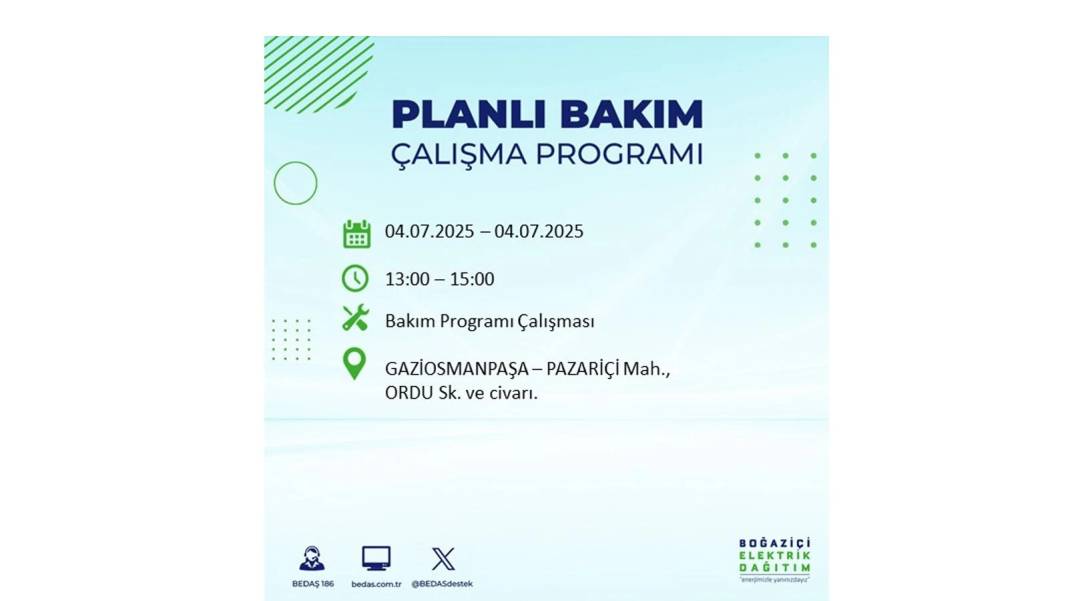 BÜYÜK KESİNTİ YAŞANACAK: BEDAŞ 4 Temmuz Cuma elektrik kesintisi yaşayacak ilçeleri sıraladı. Elektrikler ne zaman gelecek? 40