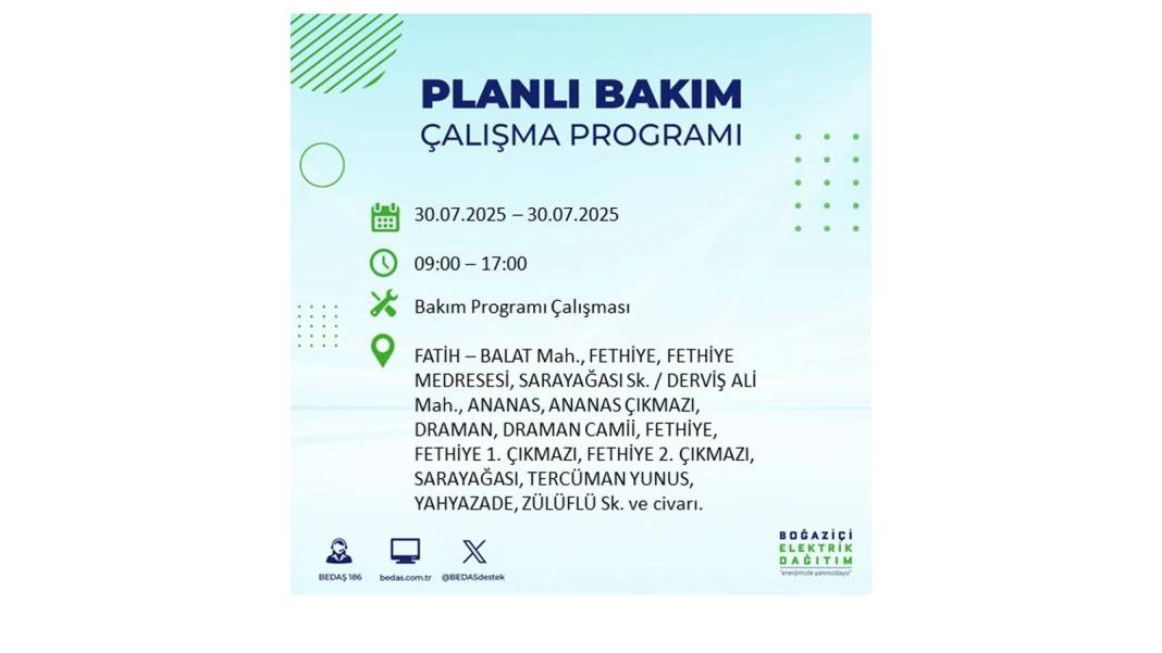 O İLÇELER KARANLIĞA GÖMÜLECEK: BEDAŞ 30 Temmuz Çarşamba elektrik kesintisi yaşayacak ilçeleri sıraladı! 37