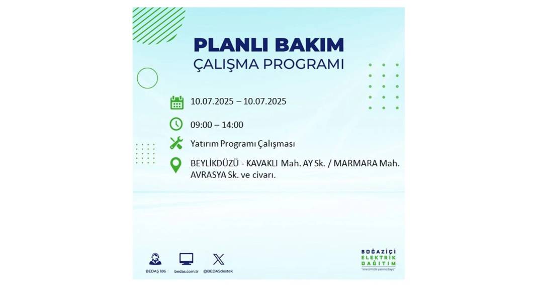 KARANLIĞA HAPSOLACAKLAR: 10 Temmuz Perşembe İstanbul elektrik kesintisi. BEDAŞ o ilçeleri teker teker uyardı! 54