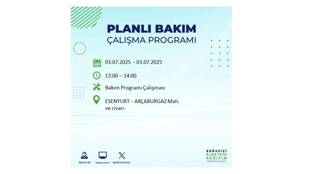 KARANLIĞA GÖMÜLECEKLER: 3 Temmuz Perşembe elektrik kesintisi yaşayacak ilçeler belli oldu. BEDAŞ o ilçeleri uyardı! 31