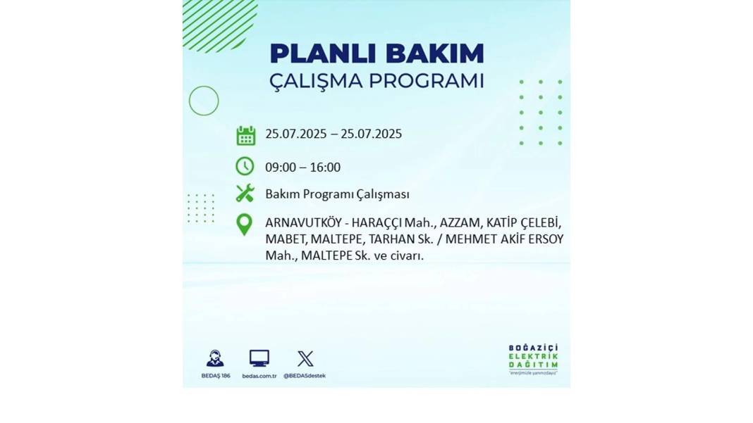 O İLÇELERDE ELEKTRİK OLMAYACAK: BEDAŞ 25 Temmuz Cuma elektrik kesintisi yaşayacak ilçeler belli oldu! 74