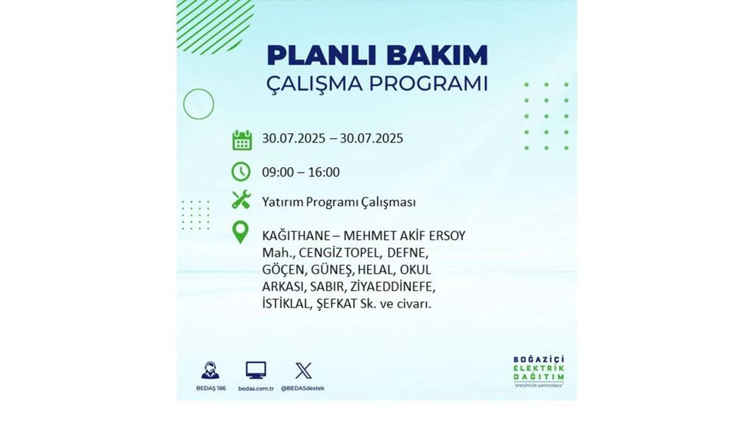 O İLÇELER KARANLIĞA GÖMÜLECEK: BEDAŞ 30 Temmuz Çarşamba elektrik kesintisi yaşayacak ilçeleri sıraladı! 31