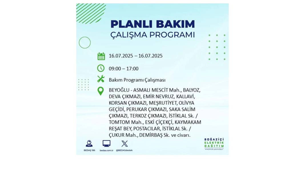 KARANLIĞA HAPSOLACAKLAR: 16 Temmuz Çarşamba İstanbul elektrik kesintisi. BEDAŞ o ilçeleri teker teker uyardı! 66