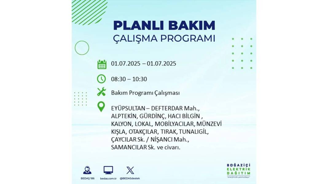 O İLÇELERDE ELEKTRİK OLMAYACAK: BEDAŞ 1 Temmuz Salı elektrik kesintisi yaşayacak ilçeleri sıraladı! 42