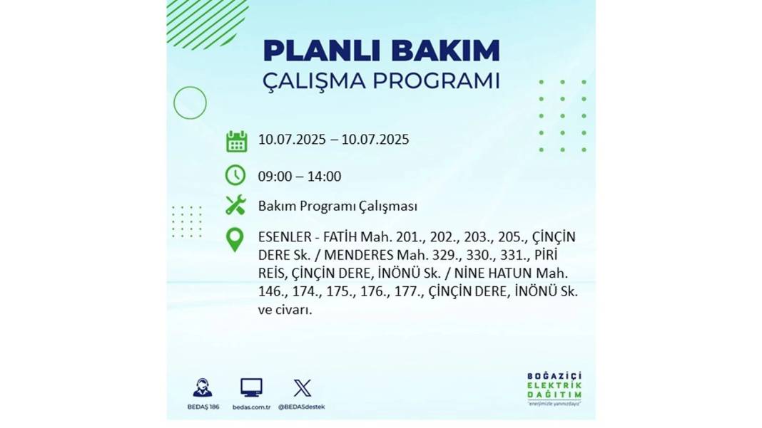 KARANLIĞA HAPSOLACAKLAR: 10 Temmuz Perşembe İstanbul elektrik kesintisi. BEDAŞ o ilçeleri teker teker uyardı! 46