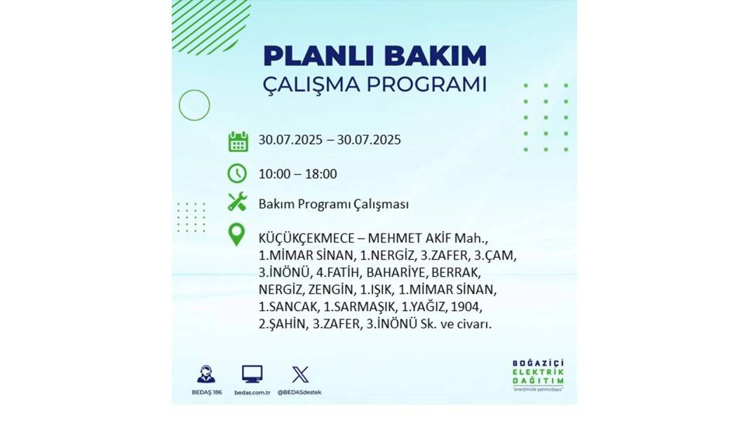 O İLÇELER KARANLIĞA GÖMÜLECEK: BEDAŞ 30 Temmuz Çarşamba elektrik kesintisi yaşayacak ilçeleri sıraladı! 27