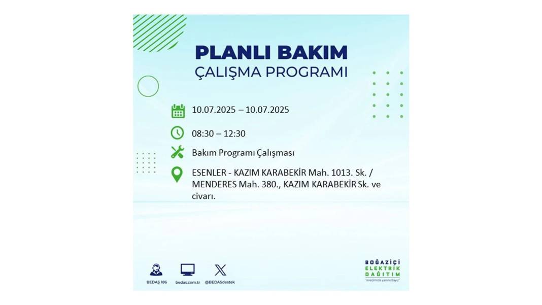 KARANLIĞA HAPSOLACAKLAR: 10 Temmuz Perşembe İstanbul elektrik kesintisi. BEDAŞ o ilçeleri teker teker uyardı! 44