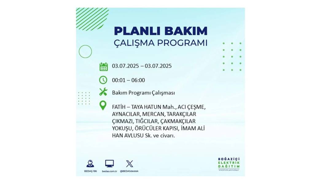 KARANLIĞA GÖMÜLECEKLER: 3 Temmuz Perşembe elektrik kesintisi yaşayacak ilçeler belli oldu. BEDAŞ o ilçeleri uyardı! 26