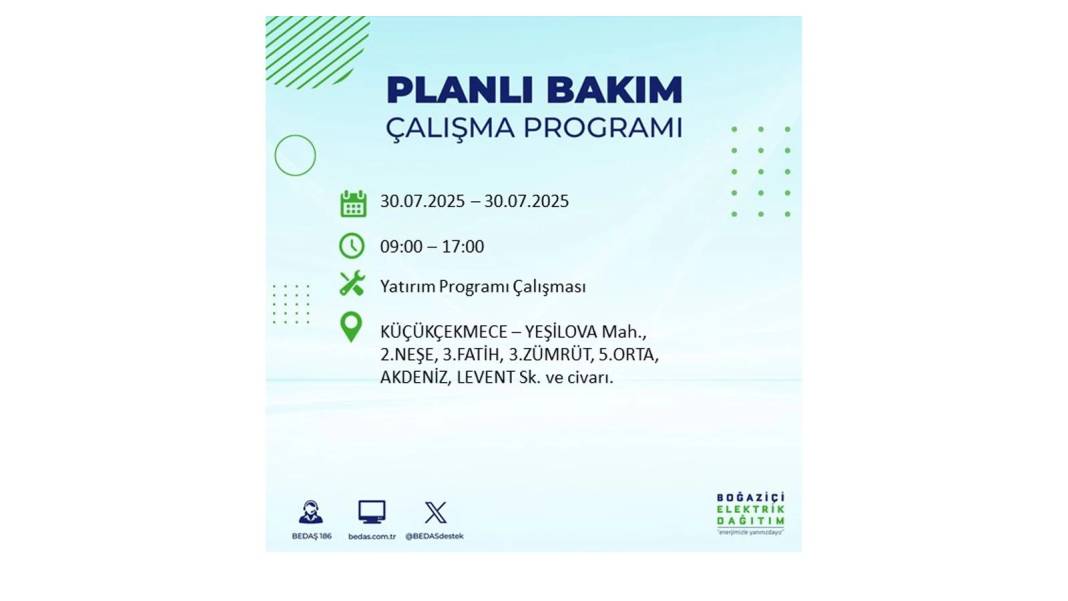 O İLÇELER KARANLIĞA GÖMÜLECEK: BEDAŞ 30 Temmuz Çarşamba elektrik kesintisi yaşayacak ilçeleri sıraladı! 25