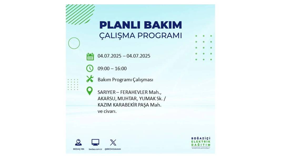 BÜYÜK KESİNTİ YAŞANACAK: BEDAŞ 4 Temmuz Cuma elektrik kesintisi yaşayacak ilçeleri sıraladı. Elektrikler ne zaman gelecek? 22