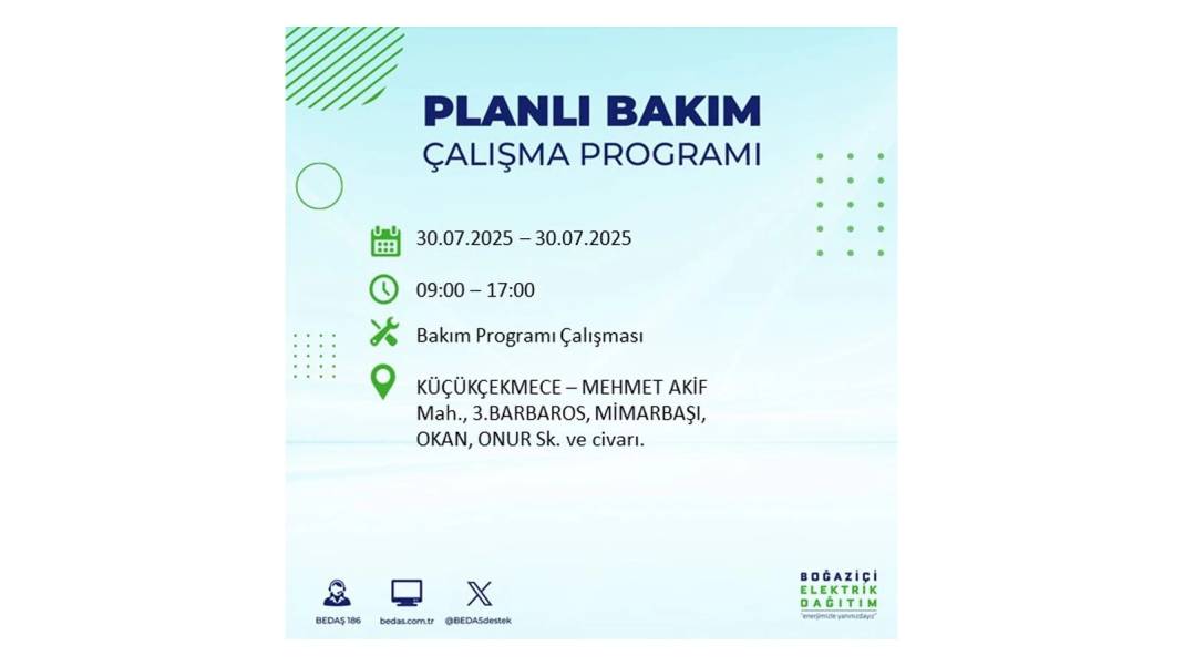 O İLÇELER KARANLIĞA GÖMÜLECEK: BEDAŞ 30 Temmuz Çarşamba elektrik kesintisi yaşayacak ilçeleri sıraladı! 23