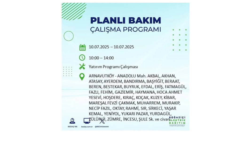 KARANLIĞA HAPSOLACAKLAR: 10 Temmuz Perşembe İstanbul elektrik kesintisi. BEDAŞ o ilçeleri teker teker uyardı! 87