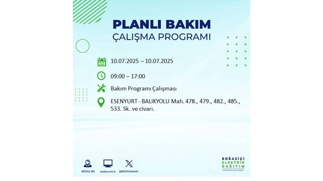 KARANLIĞA HAPSOLACAKLAR: 10 Temmuz Perşembe İstanbul elektrik kesintisi. BEDAŞ o ilçeleri teker teker uyardı! 39