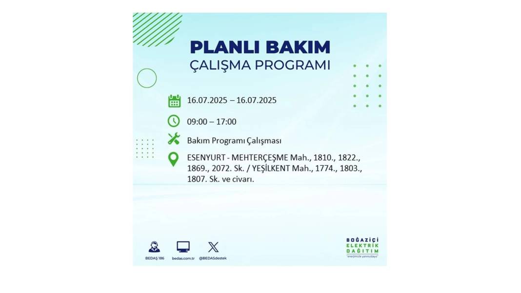 KARANLIĞA HAPSOLACAKLAR: 16 Temmuz Çarşamba İstanbul elektrik kesintisi. BEDAŞ o ilçeleri teker teker uyardı! 55