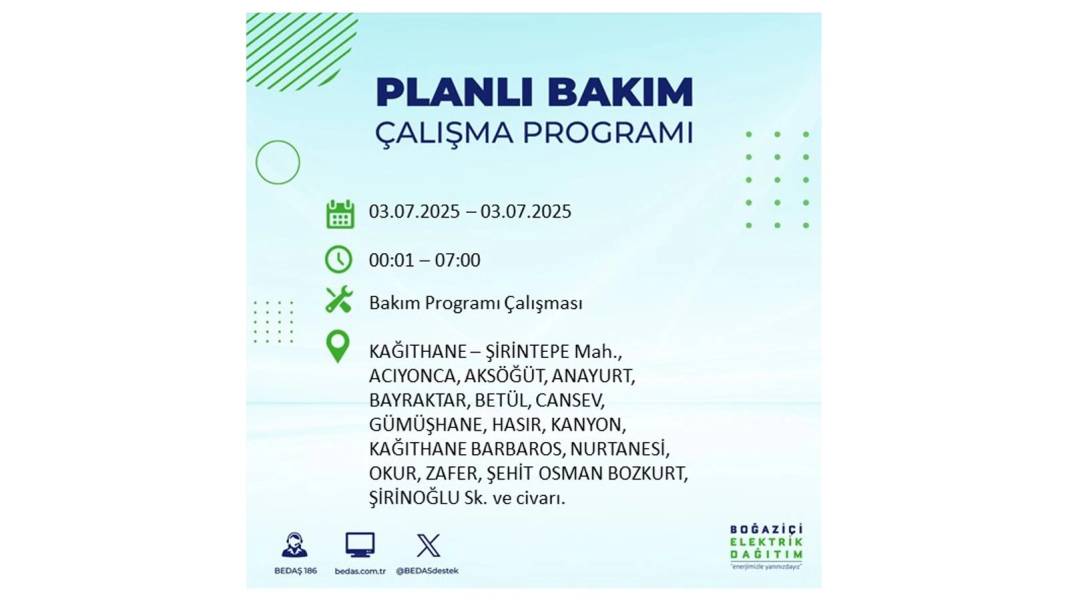 KARANLIĞA GÖMÜLECEKLER: 3 Temmuz Perşembe elektrik kesintisi yaşayacak ilçeler belli oldu. BEDAŞ o ilçeleri uyardı! 17