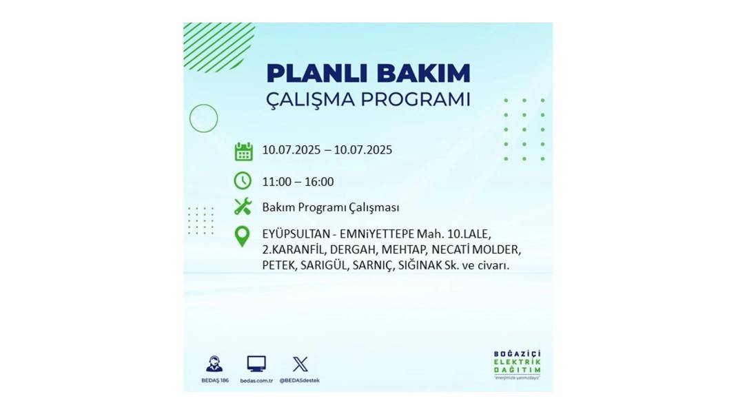 KARANLIĞA HAPSOLACAKLAR: 10 Temmuz Perşembe İstanbul elektrik kesintisi. BEDAŞ o ilçeleri teker teker uyardı! 33