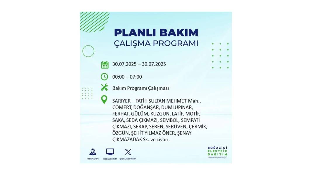 O İLÇELER KARANLIĞA GÖMÜLECEK: BEDAŞ 30 Temmuz Çarşamba elektrik kesintisi yaşayacak ilçeleri sıraladı! 12