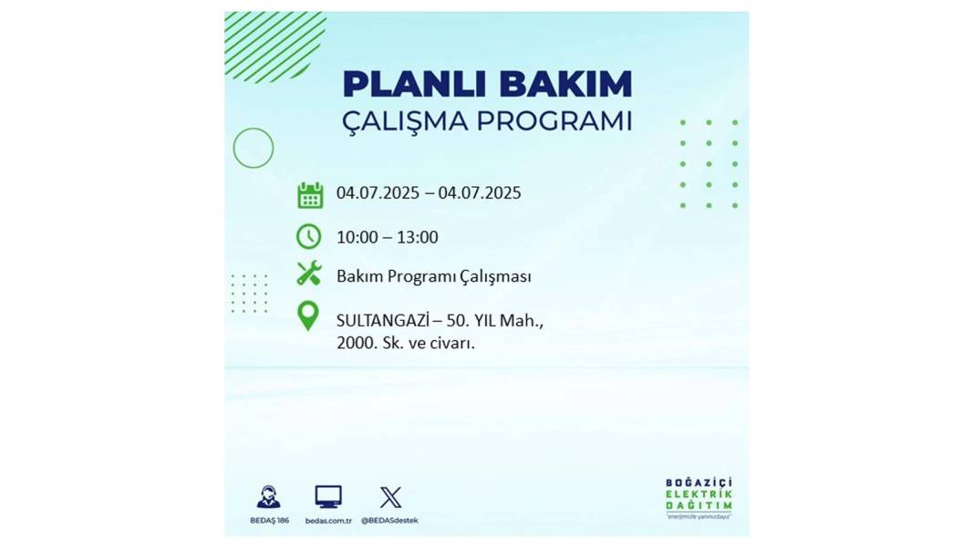 BÜYÜK KESİNTİ YAŞANACAK: BEDAŞ 4 Temmuz Cuma elektrik kesintisi yaşayacak ilçeleri sıraladı. Elektrikler ne zaman gelecek? 16