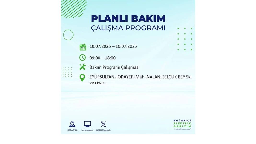 KARANLIĞA HAPSOLACAKLAR: 10 Temmuz Perşembe İstanbul elektrik kesintisi. BEDAŞ o ilçeleri teker teker uyardı! 34