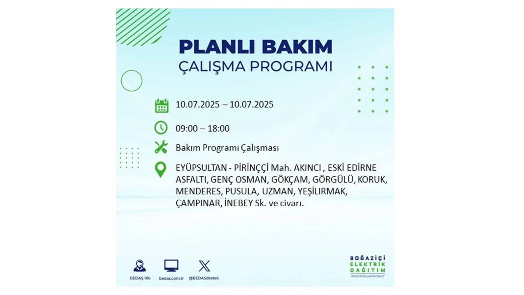 KARANLIĞA HAPSOLACAKLAR: 10 Temmuz Perşembe İstanbul elektrik kesintisi. BEDAŞ o ilçeleri teker teker uyardı! 30