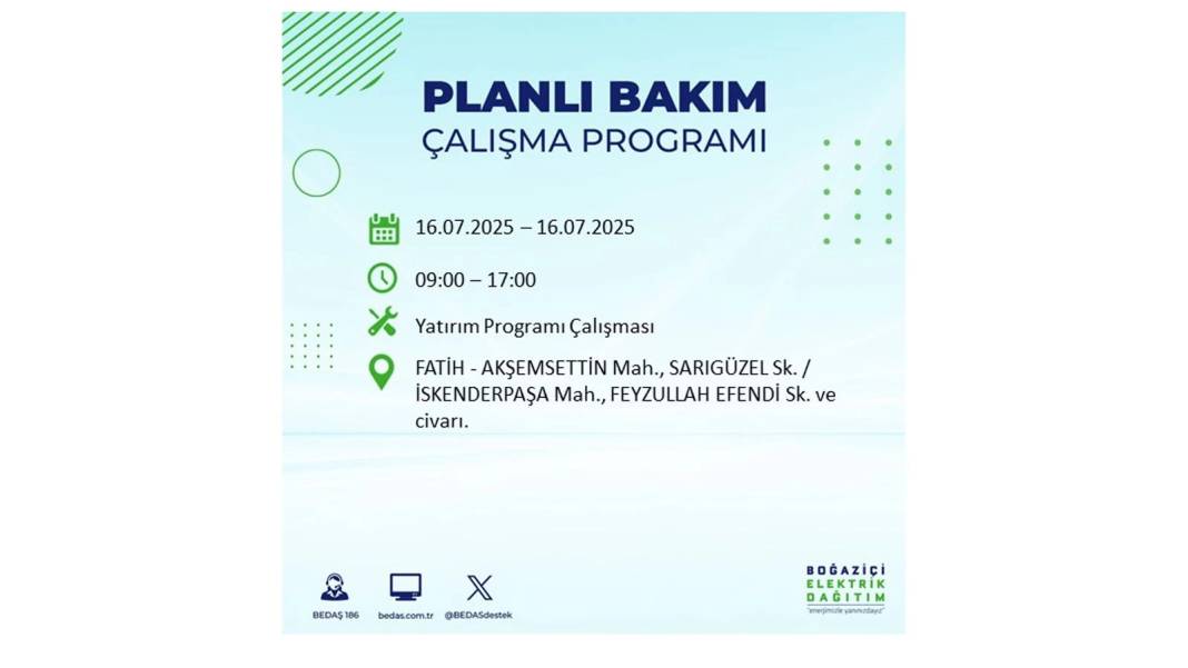 KARANLIĞA HAPSOLACAKLAR: 16 Temmuz Çarşamba İstanbul elektrik kesintisi. BEDAŞ o ilçeleri teker teker uyardı! 46