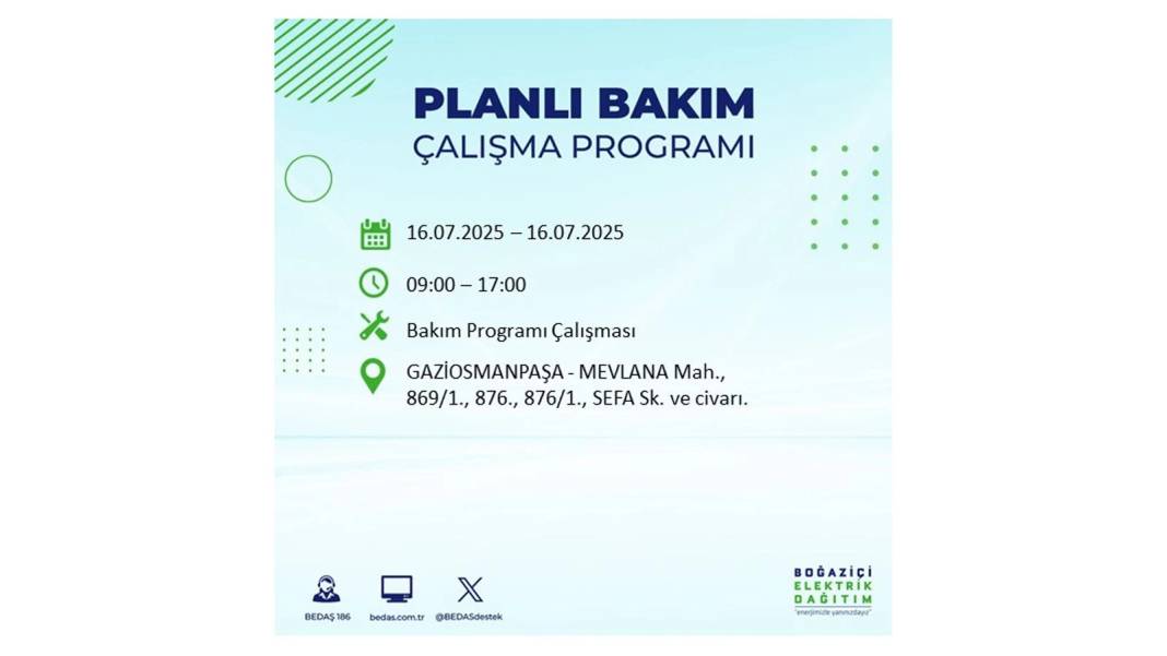 KARANLIĞA HAPSOLACAKLAR: 16 Temmuz Çarşamba İstanbul elektrik kesintisi. BEDAŞ o ilçeleri teker teker uyardı! 45