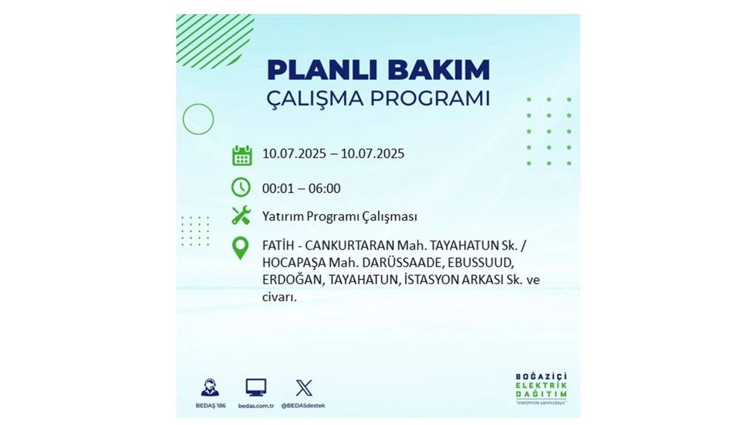 KARANLIĞA HAPSOLACAKLAR: 10 Temmuz Perşembe İstanbul elektrik kesintisi. BEDAŞ o ilçeleri teker teker uyardı! 29