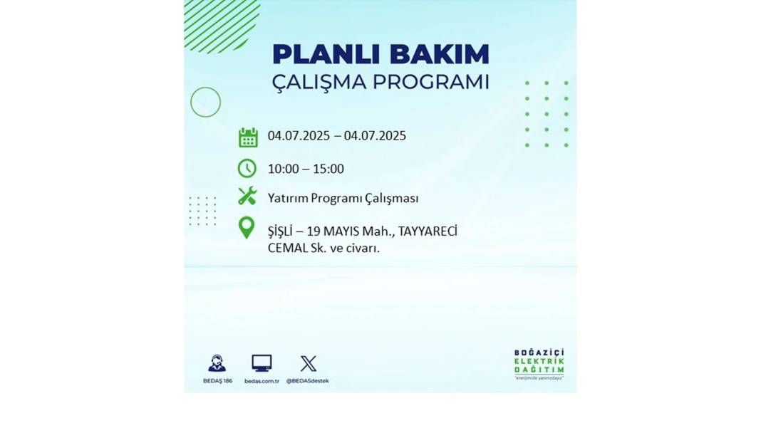 BÜYÜK KESİNTİ YAŞANACAK: BEDAŞ 4 Temmuz Cuma elektrik kesintisi yaşayacak ilçeleri sıraladı. Elektrikler ne zaman gelecek? 15