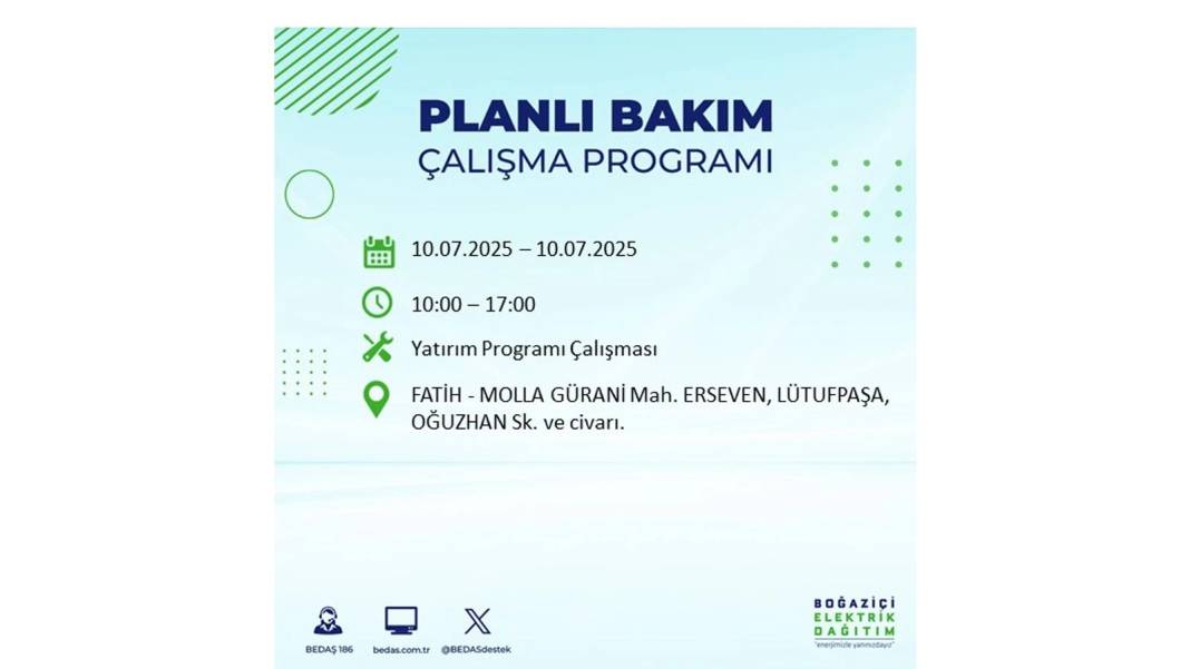 KARANLIĞA HAPSOLACAKLAR: 10 Temmuz Perşembe İstanbul elektrik kesintisi. BEDAŞ o ilçeleri teker teker uyardı! 27