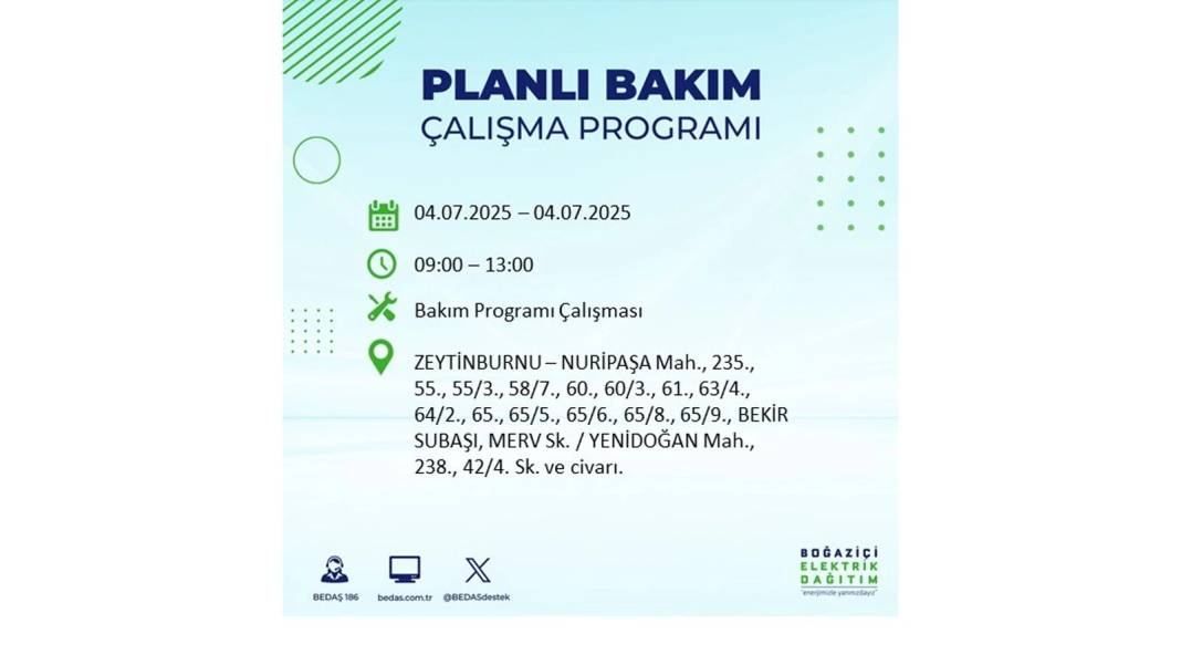 BÜYÜK KESİNTİ YAŞANACAK: BEDAŞ 4 Temmuz Cuma elektrik kesintisi yaşayacak ilçeleri sıraladı. Elektrikler ne zaman gelecek? 10