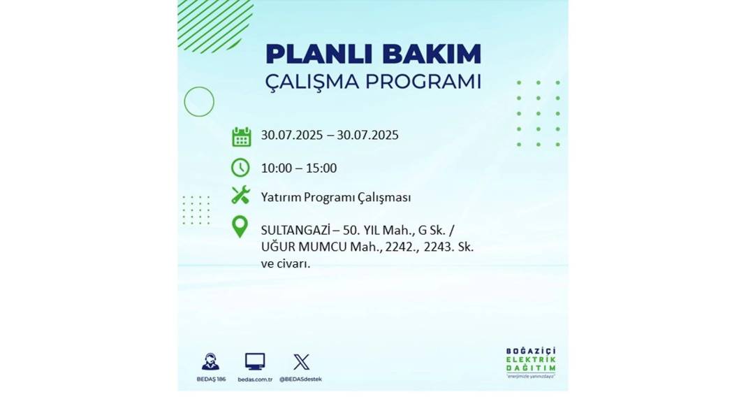 O İLÇELER KARANLIĞA GÖMÜLECEK: BEDAŞ 30 Temmuz Çarşamba elektrik kesintisi yaşayacak ilçeleri sıraladı! 5