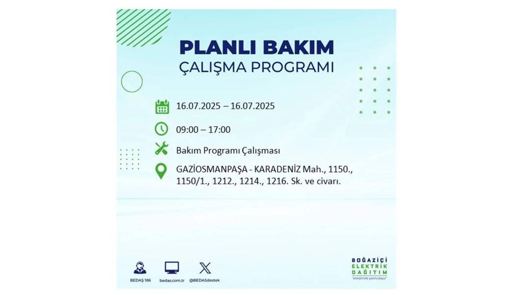 KARANLIĞA HAPSOLACAKLAR: 16 Temmuz Çarşamba İstanbul elektrik kesintisi. BEDAŞ o ilçeleri teker teker uyardı! 40